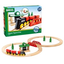 BRIO Classic Figure 8 Set - 22-Piece FSC-Certified Wood Train Set Accessories