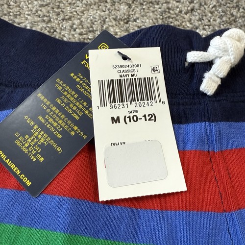 NWT Polo Ralph Lauren Boys SZ M 10-12 Multi Striped Cotton Mesh Shorts - Picture 3 of 5