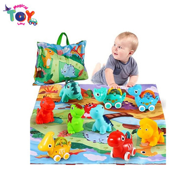 9 PCS Dinosaur Toy Set with Playmat & Storage Bag, New