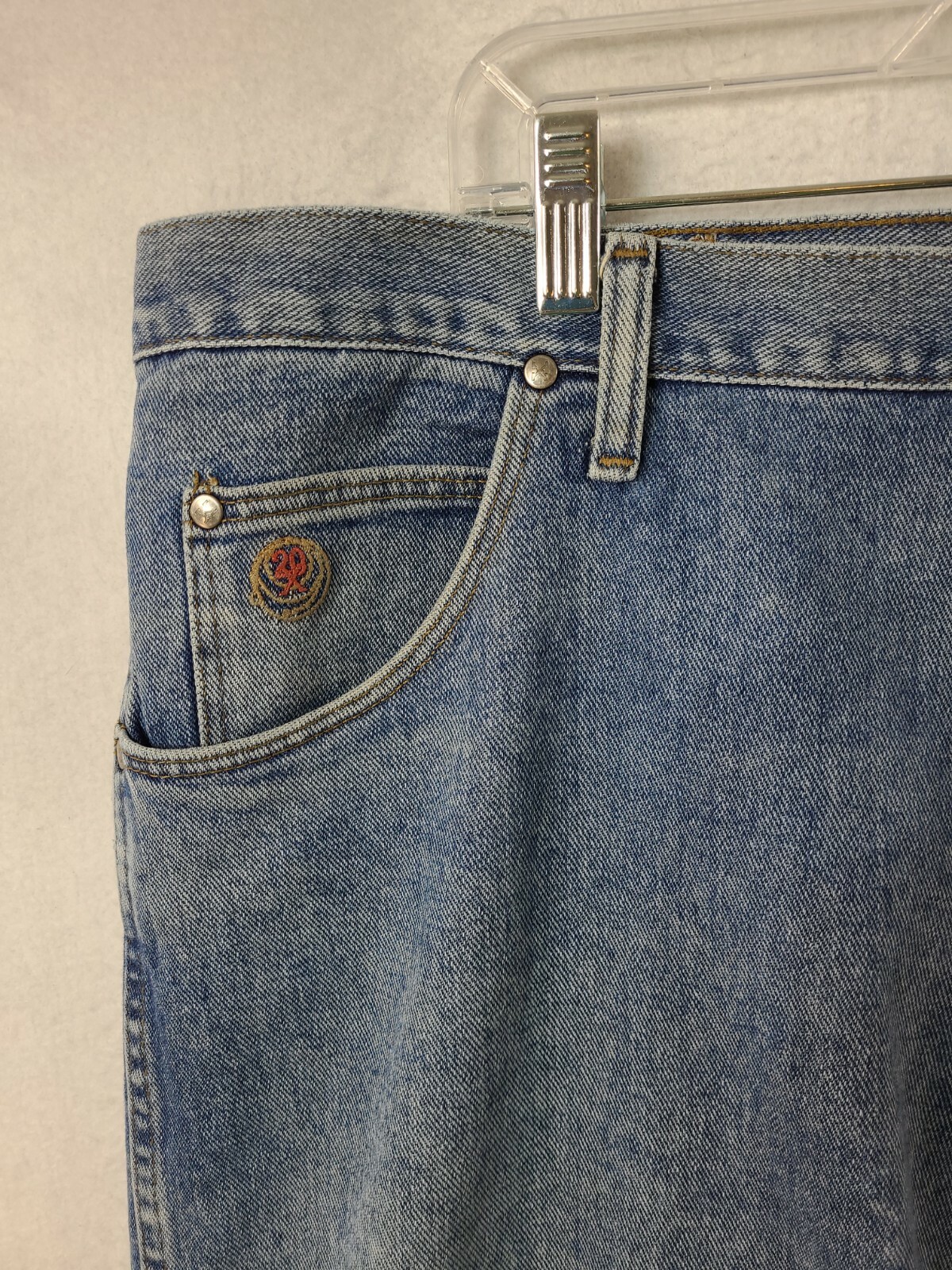 Twenty X Mens 42 x 33 Distressed Denim Blue Jeans Gem