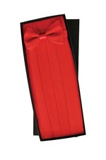 Red Silk Bow Tie and Cummerbund Set