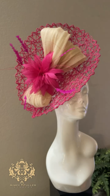 Hot Pink Fascinator Fuchsia Hatinator Bridal Hat Fancy Ascot  display picture 2