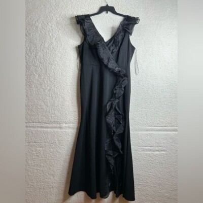 chinese dress ladies DONNA KARAN NY. DKNY Black Acetate Maxi Dress