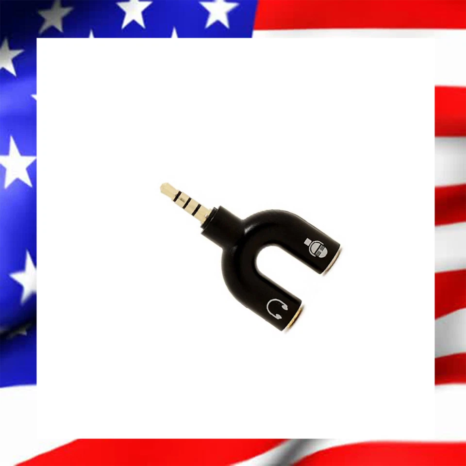 ADAPTATEUR AUDIO PS4 XBOX ÉCOUTEUR CASQUE MICRO PRISE Y U FICHE 3.5MM JACK MÂLE. - Photo 1/1