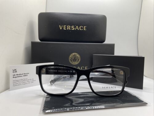 Versace Glasses 0VE3266 Eyeglass Frames GB1 145 55 Black VE3266 GB1 55 Demo lens