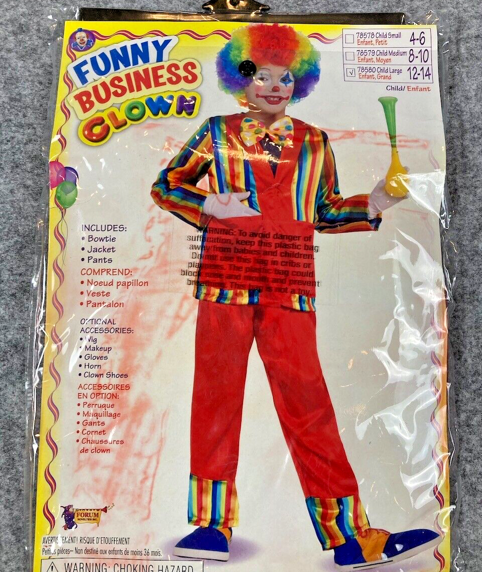Clown Costume Complete w/ Shoes and Wig - Halloween - Size Youth