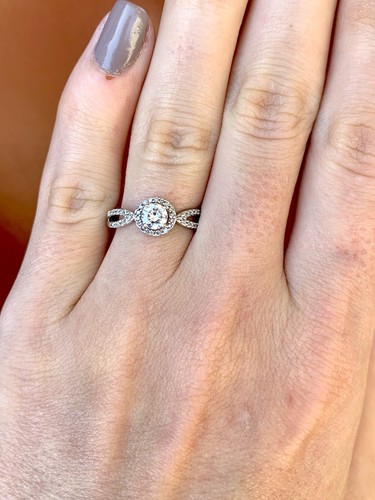 $2,825 Certified 10k White Gold Halo 0.50 Ctw Diamond Engagement Ring - Picture 2 of 8