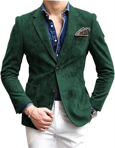 Men Formal Work Blazer Jacket Casual Button Slim Fit Suit Business Coat Tops - Picture 4 of 15