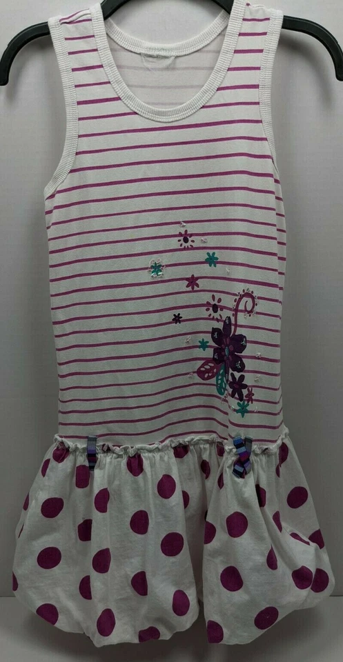 NAARTJIE White Purple Striped Polka Dot Bubble Dress 2010 Summer 2 Spot Play - Image 2 of 4