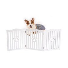 Pet Gate, Wooden Free Standing Dog Gate for Small dogs and Cats. Great Foldin...