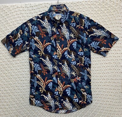 Panhandle Rough Stock Hawaiian Shirt Men Sz S Blue Multicolor Button-Down Wester