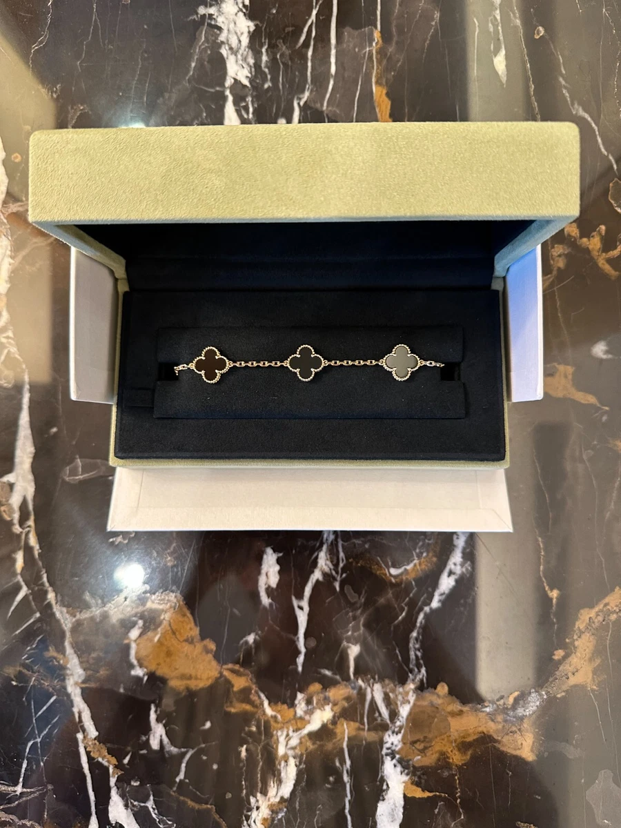 Van Cleef Arpels Vintage Alhambra Bracelet 18k Yellow Gold Black