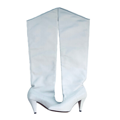 Givenchy Womens Leather Slouchy High Knee Boots White