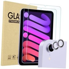 2 Pack Screen Protector for iPad Mini 6th Generation 2 Pack Camera Purple