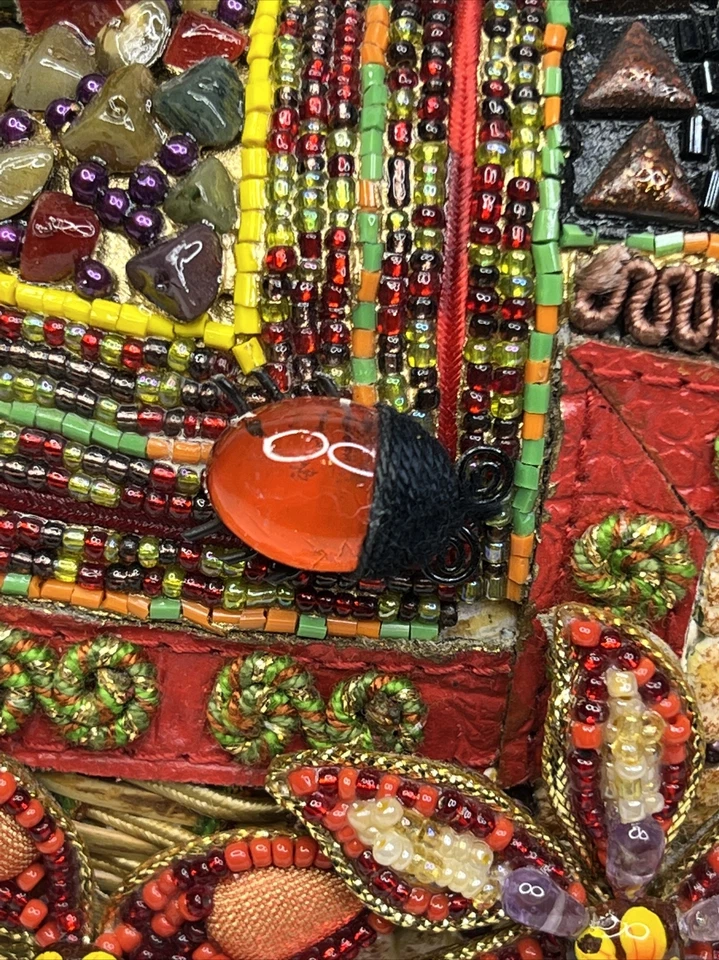 Bolso de Mano Joya Mary Frances De Colección Con Cuentas - Raro Patrón Ladybug *Numerado* Foto 3 de 4