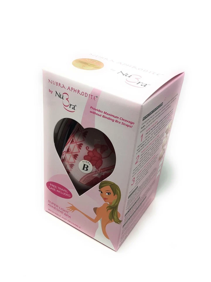 NuBra Aphrodite Fabric Adhesive Bra (B, Pink Paisley) Bragel Made in USA 34B 36B - Image 3 of 4