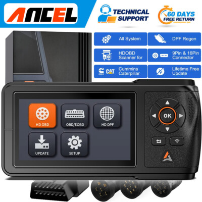 ANCEL Diesel Heavy Duty Truck Scanner All System DPF Diagnostic Tool for Cummins