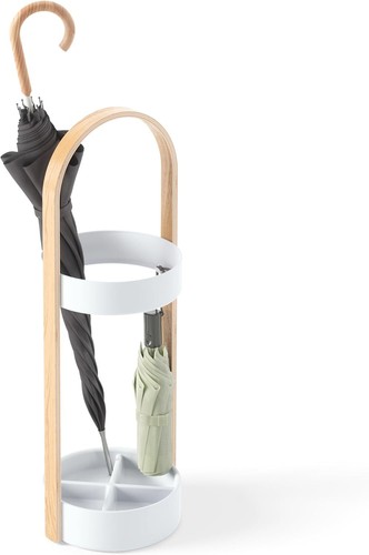 New-Bellwood Umbrella Stand, White/Natural
