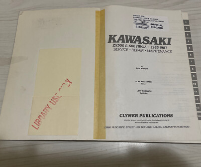 Clymer M452 Kawasaki ZX500 & 600 Ninja 1985-1987 Color Wiring