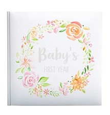 Floral Baby's First Year Memory Book Baby Milestones Photo Album Trendy Baby ...