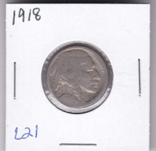 1918 Buffalo Nickel Acid Dated L21