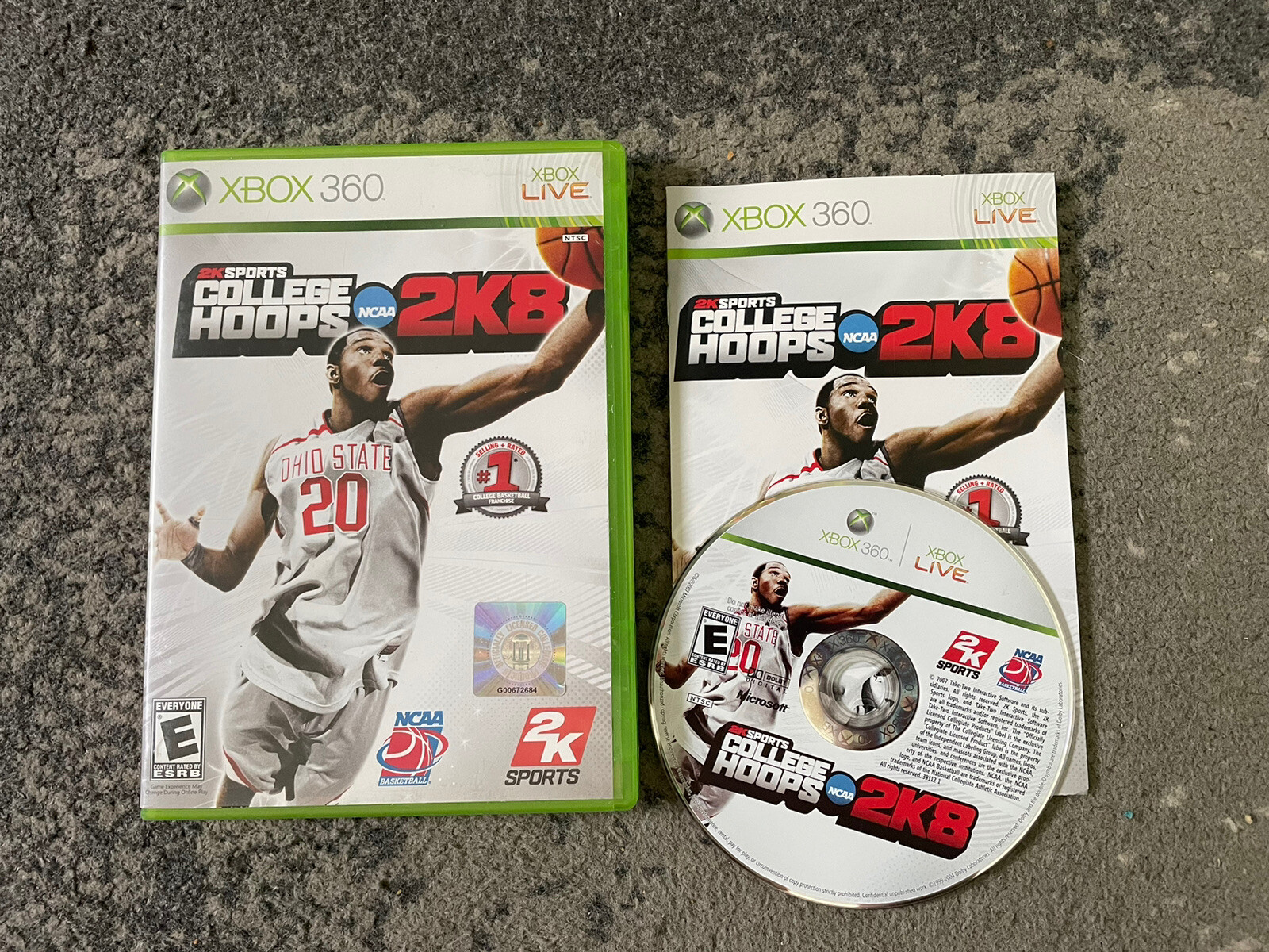 College Hoops 2K8 NCAA Basketball Xbox 360 2K Sports 2007 Complete
