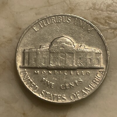 廃盤　レア　希少　入手困難　エサンスシネルジックジュール 20g 1970 S Jefferson Nickel Five (5) Cent Actual Coin Error Letters On