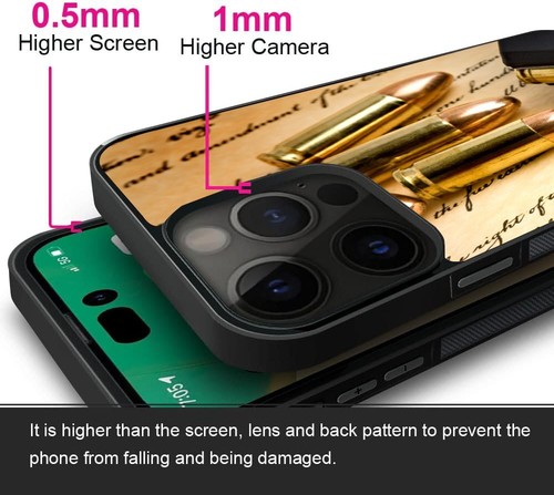Anti scratch Cover 2nd Amendment Bullets For iPhone SE XS XR Max 5 6 7 8 Plus - Picture 13 of 25