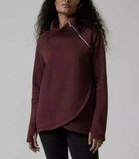 Athleta size 3X Cozy Karma Asym Pullover Wrap Sweatshirt Top Decadent Chocolate