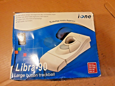 iOne Libra 90 PU ergonomische Trackball-Maus PS/2 + USB weiße Farbe