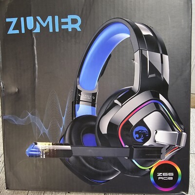 ZIUMIER E-Sports GAMING HEADSET BLACK AND BLUE 2 Channel  RGB HEADSET Z66-BLUE