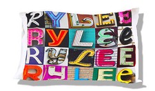 Personalized Pillowcase featuring RYLEE in photo of actual sign letters