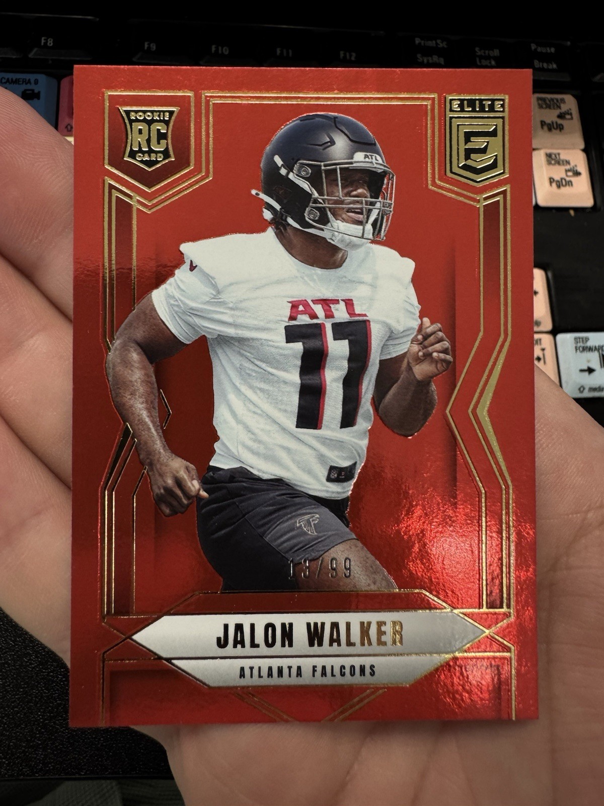 Jalon Walker 2025 Donruss Elite Rookie Aspirations Red #/99 SSP Colormatch #165