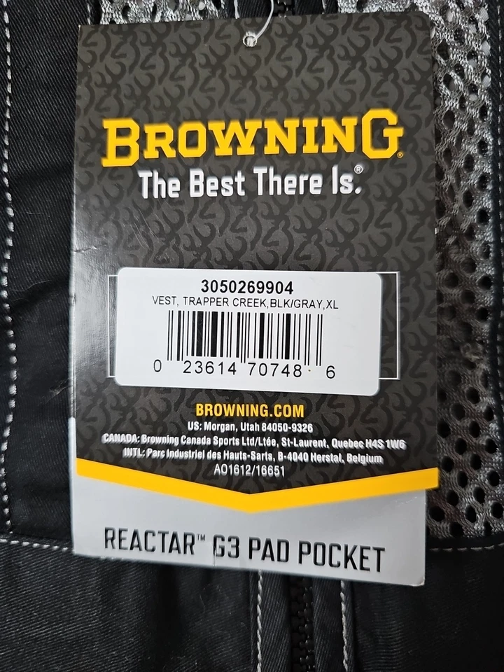 Browning Men's Trapper Creek Mesh Breathable Shooting Black Vest XL - Image 2 of 4