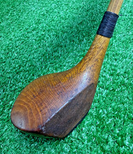 ca 1920's F Rigden Hickory Shaft Brassie Wood / All Original / BAR17
