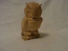 Owl Black Forest Hand Carved Wood Vintage German #AX