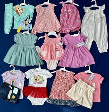 Huge Lot Baby Girls Clothes 18 Months NEW  EUC Summer Dress Carters Disney Sets