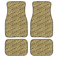 Green Camo Print Car Floor Mats Set Of 4 Military Camouflage Universal Vehicl...