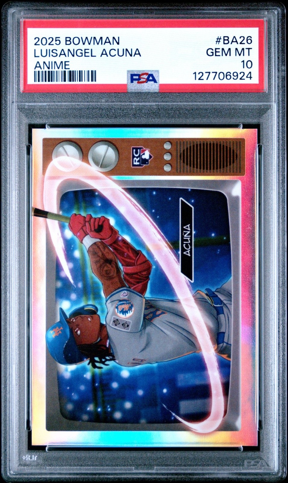 2025 Bowman Chrome Luisangel Acuna Anime Case Hit SSP Rookie #BA-26 PSA 10 Gem