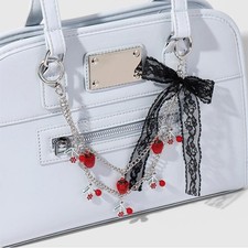 Lace Bow Cherry Strawberry Keychain For Women Trendy Messenger Bag Chain