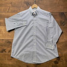 Brooks Brothers 346 Mens 16 2/3 Blue White Pinstripe Non-Iron Button Down Shirt