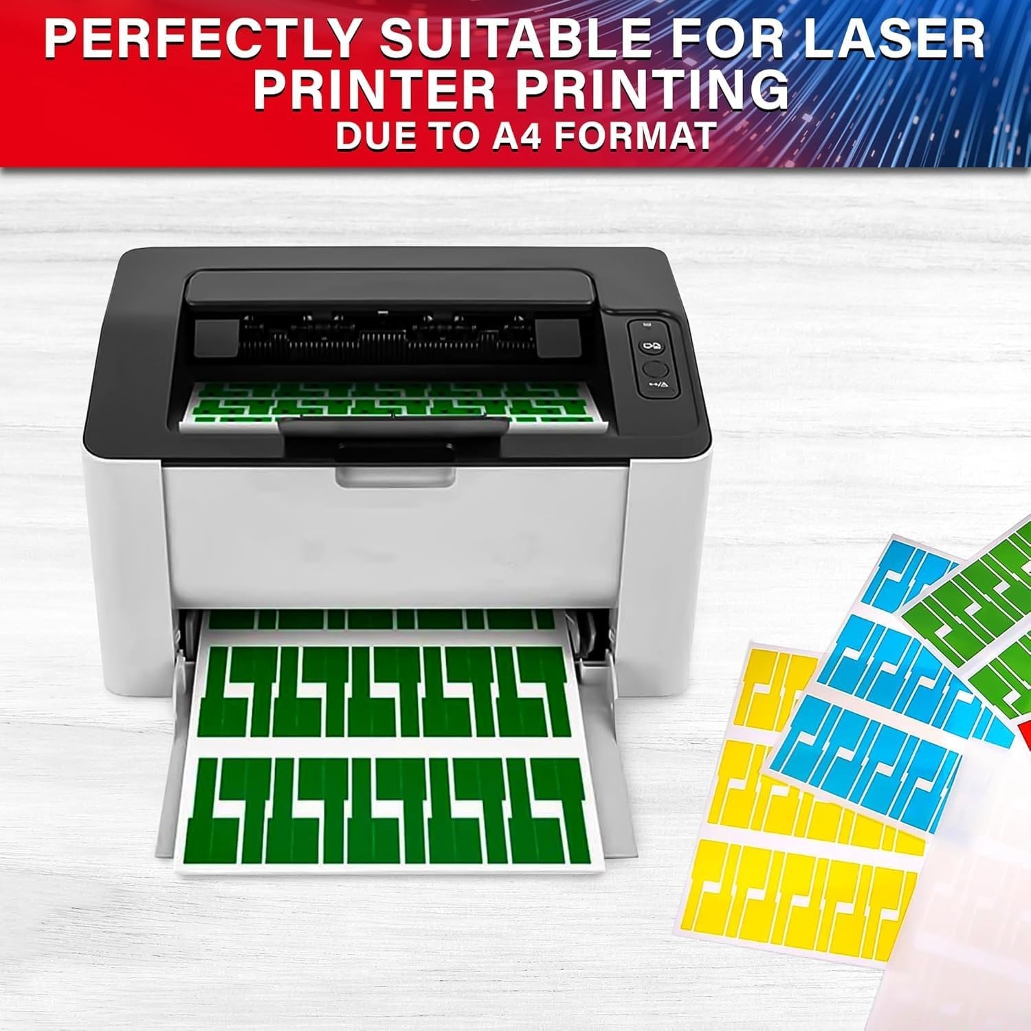 240 PCS Cable Labels Tags for Cable Management – 8 Bright Colors, Self-Adhesiv