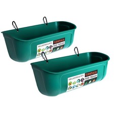 2 Pack Duck Chicken Feeder  Hanging Fence Feed Trough  Goose Turkey Water T...