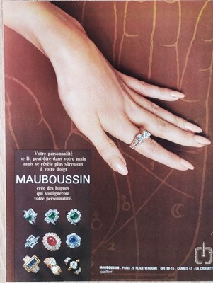 1960 MAUBOUSSIN Jewelry Luxury Gold Diamand Vintage PRINT AD 1 .