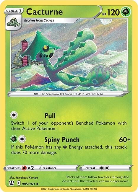 Cacturne Battle Styles 005/163 Regular Uncommon 2021 Pokemon TCG Lightly Played