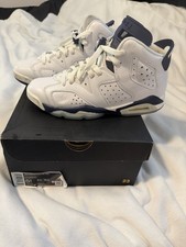 Jordan Air Jordan 6 Retro GS White Midnight Navy 5.5Y 384665-141 Sneakers