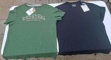 2x BNWT Blend Mens T Shirts Large Plain Crew Neck Black Green Tee Lot Bundle L