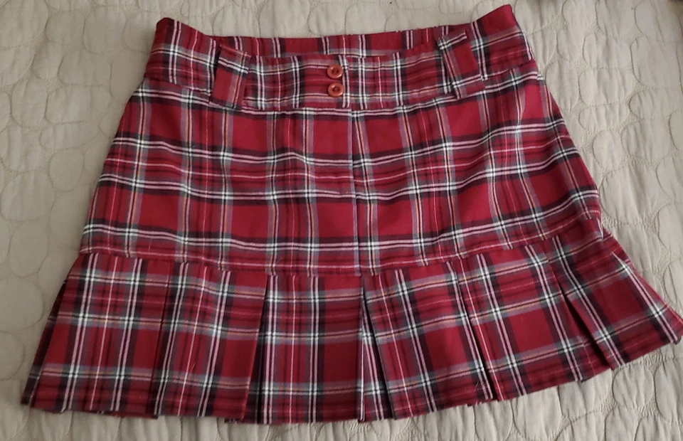 Falda Escolar Niña Roja a Cuadros Talla 3 Mujer Se Puede Usar Como Disfraz Foto 2 de 3