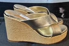 Jimmy Choo Dovina 100 Woven Wedge Sandals Cha...