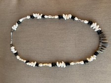 Southwestern Style 25" Shell Necklace with black beads, ships from Arizona